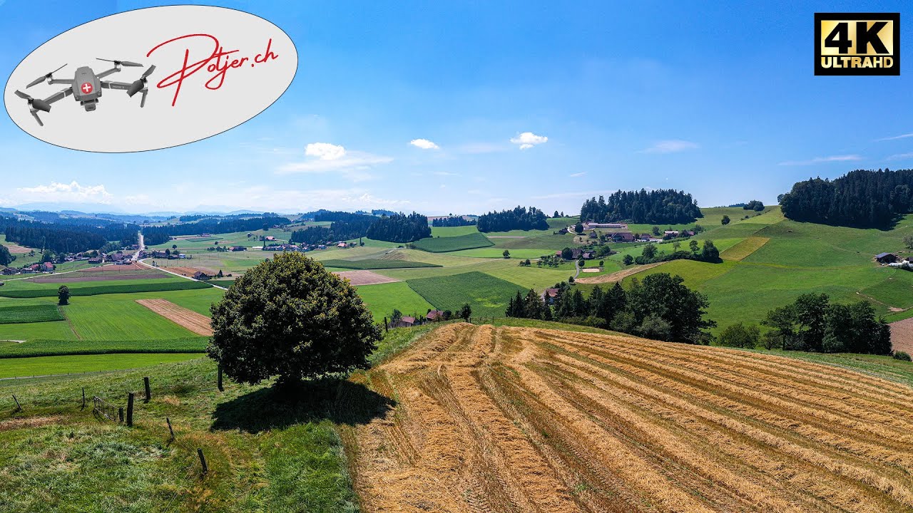 Emmental Switzerland by Air | Schmidigen | Mühleweg | Häusernmoos | Weeding Trees in 4k