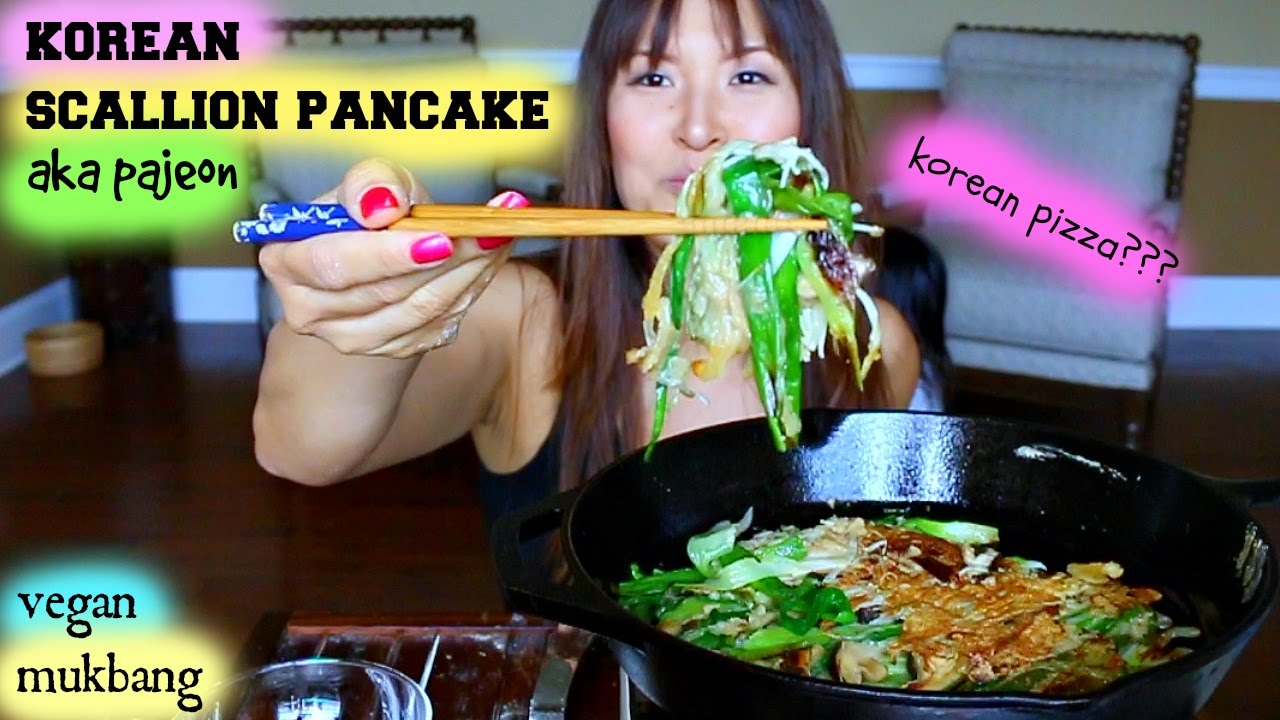 SCALLION / GREEN ONION PANCAKE • Mukbang & Recipe • aka PAJEON #파전