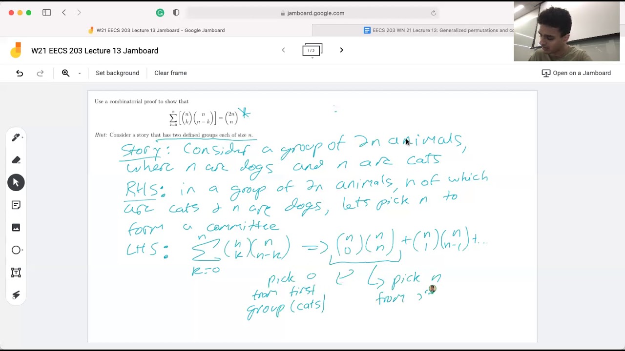 Combinatorial Proof Example (Lecture 13)