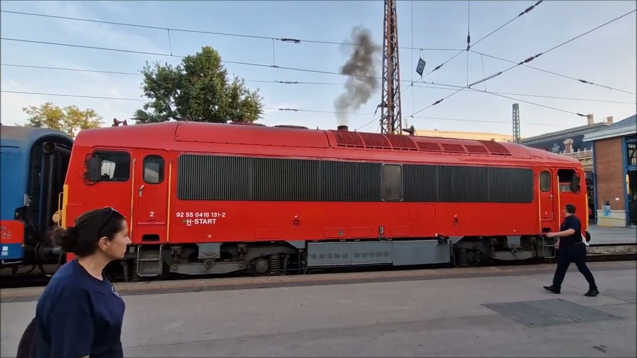 Ungarische Diesellok 418 131 (H-START): Motorstart und Leerlauf