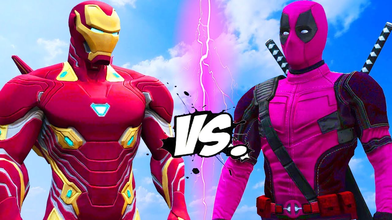 IRON MAN VS DEADPOOL PINK (CANCER SUIT) - EPIC BATTLE