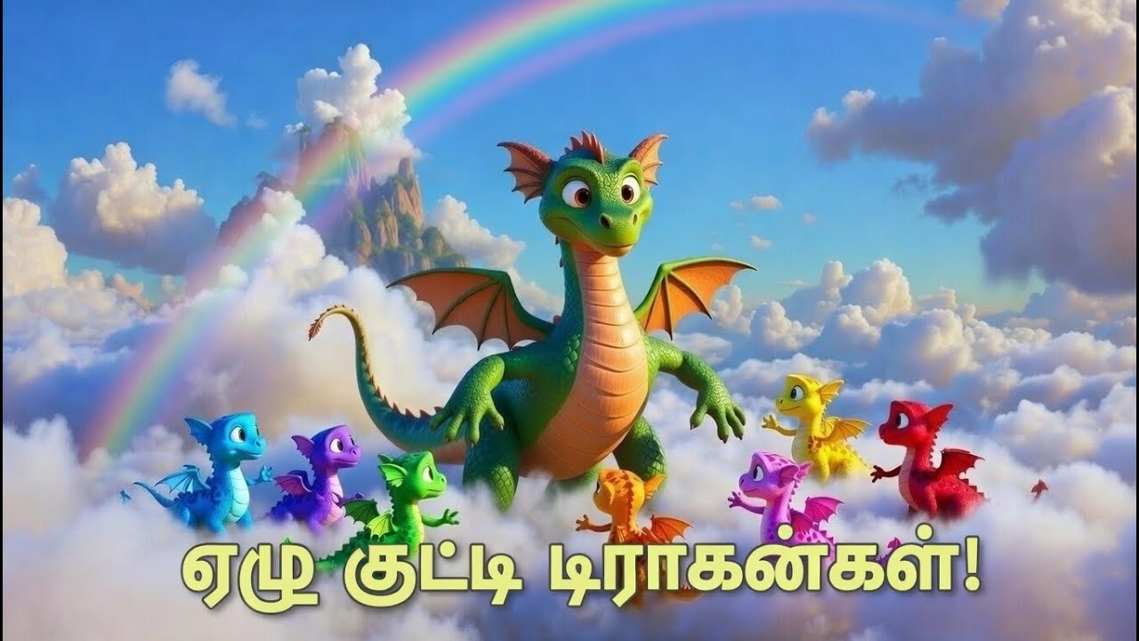 ஏழு குட்டி டிராகன்கள் 🐉🌈 | மந்திர சாகச குழந்தைகள் பாடல் | Tamil Kids Song