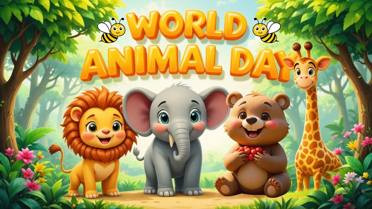 World Animal Day 🐘🐯| Fun Wild Animal Learning Song For Kids | We Love Animals🌍✨