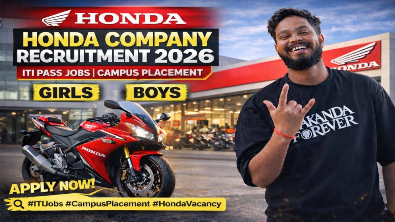 Honda Motorcycle & Scooter India Vacancy 2026 | ITI Pass Job | Honda Company Recruitmen