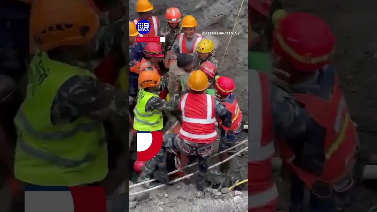 #BREAKING: Two rescued from Nepal tunnels after search | 9 News Australia