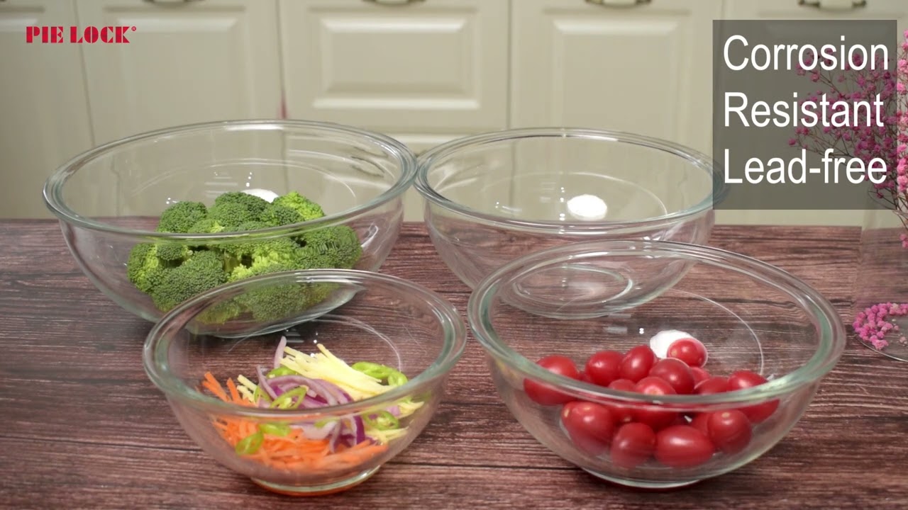 Hot selling Glass mixing bowl heat resistant glass bowl high borosilicate glass bowl for salad P Lid