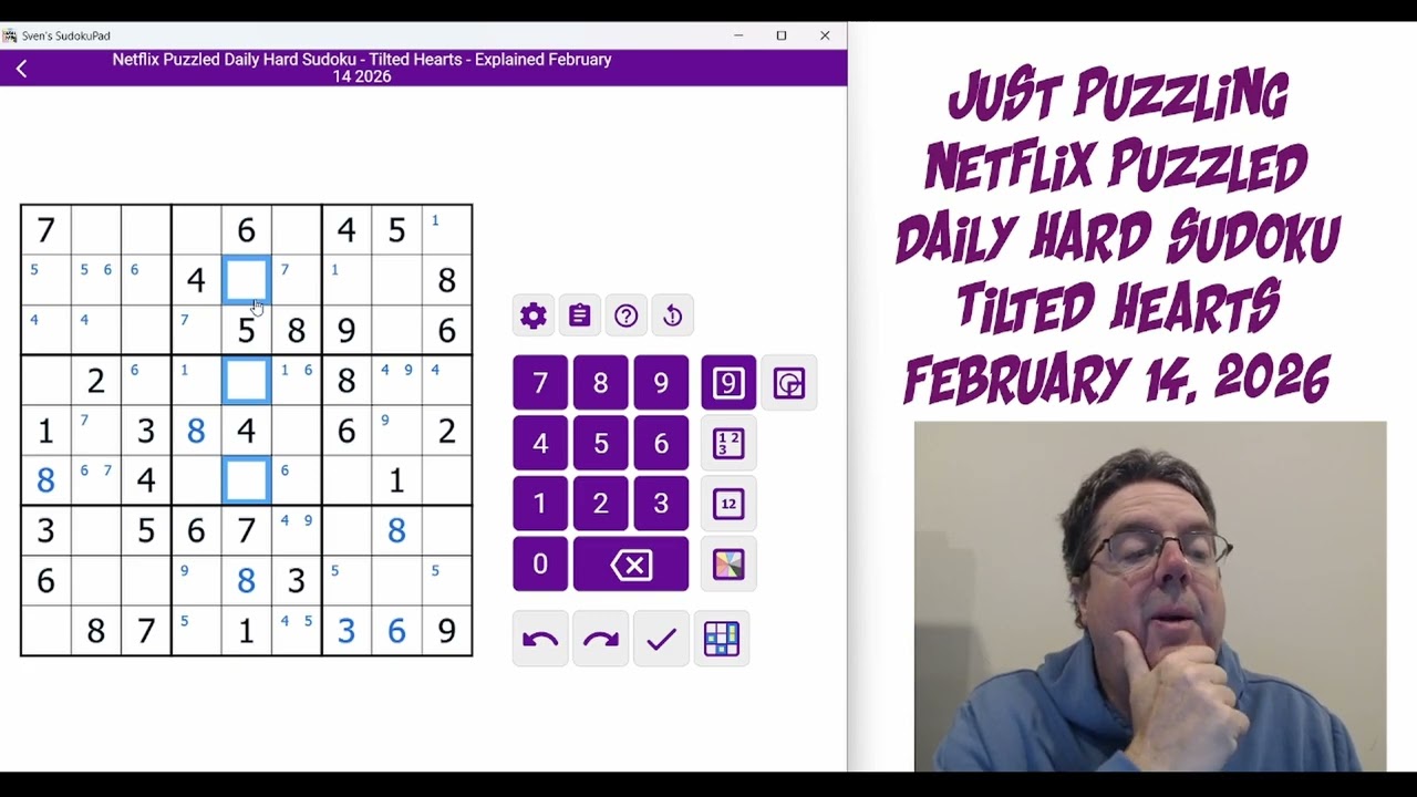 Netflix Daily Hard Sudoku February 14 2026 Tilted Hearts