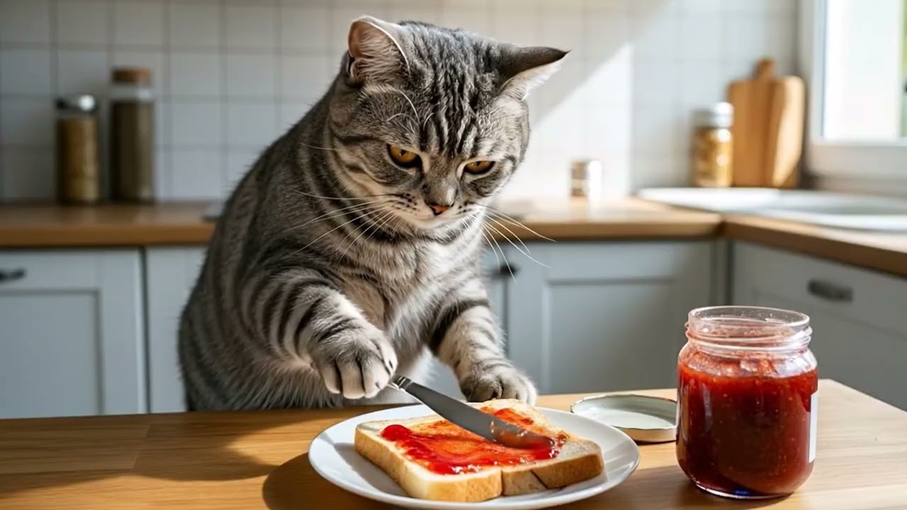 【キジ猫グラウ】朝ご飯を作るよ♪