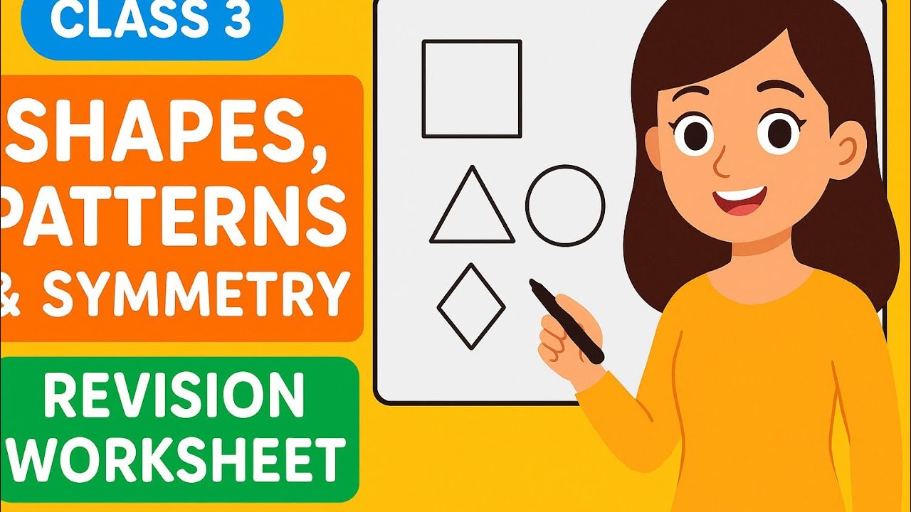 🔹 Class 3 Maths Chapter 7 Revision Worksheet | Shapes, Patterns & Symmetry | Full Chapter Revision