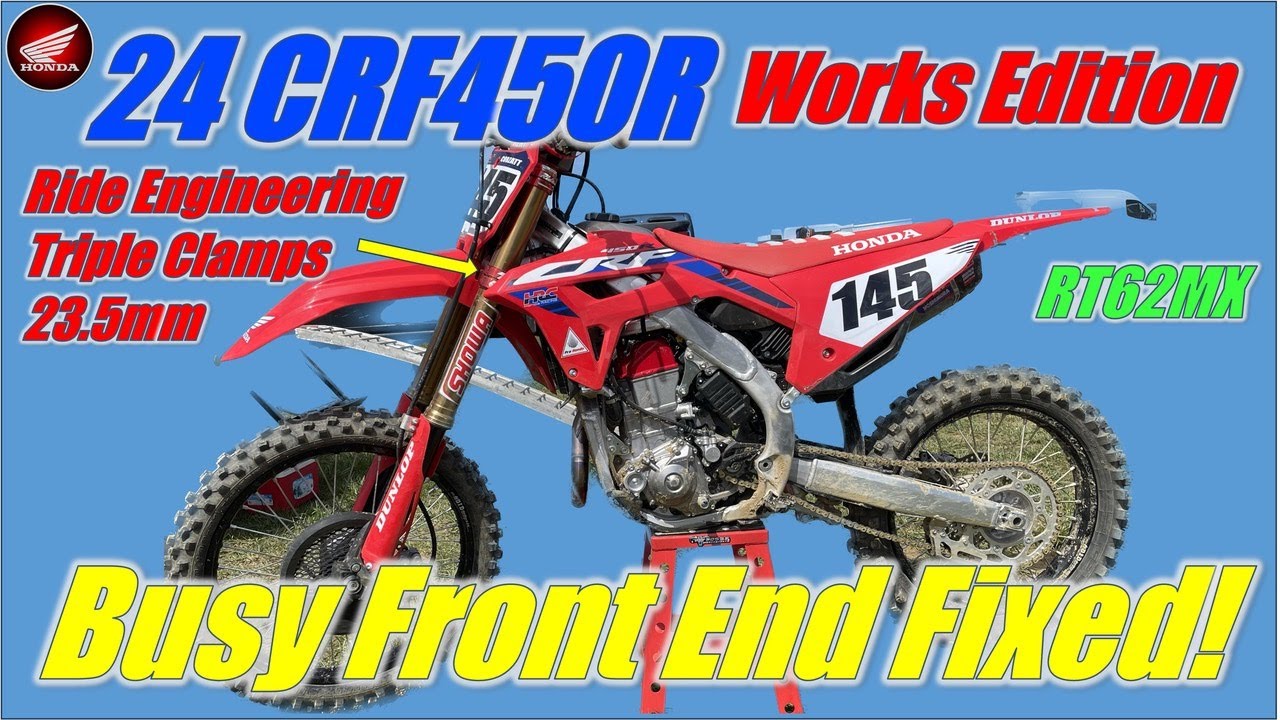 Ride Engineering Triple Clamps on 2024 Honda CRF450 Works Edition: Busy Front End Fixed!