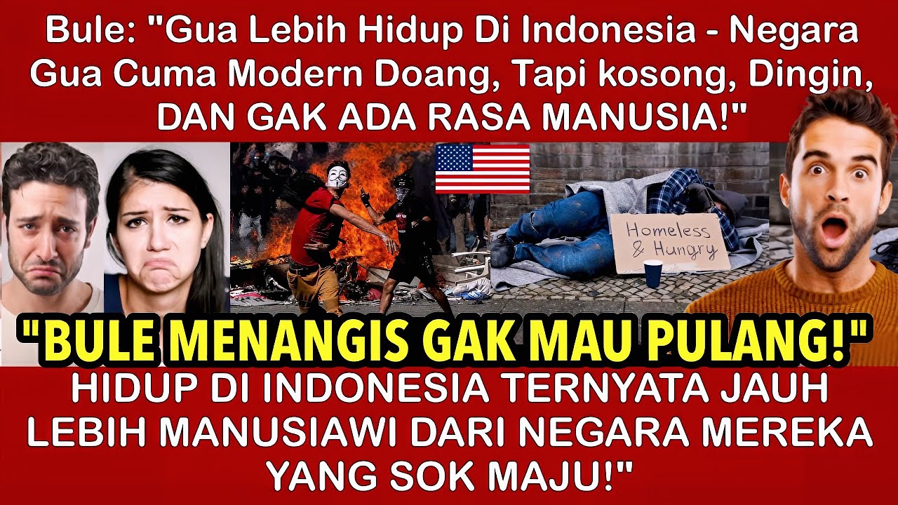 BULE MENANGIS HISTERIS‼️HIDUP DI INDONESIA TERNYATA JAUH LEBIH WARAS & MANUSIAWI DARI NEGARA MEREKA!