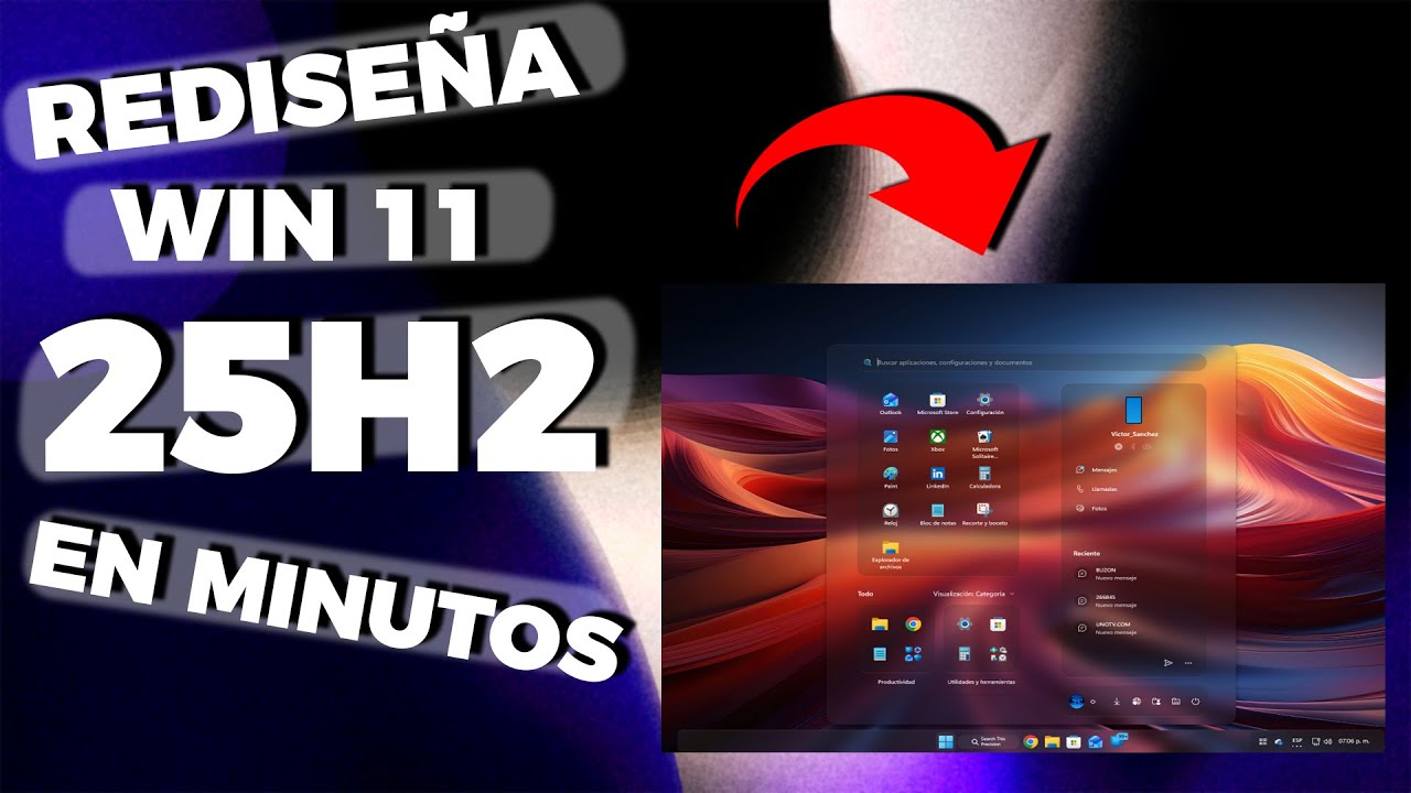 Rediseñá Windows 11 25H2: Menú Inicio, Barra y Explorador de archivos paso a paso