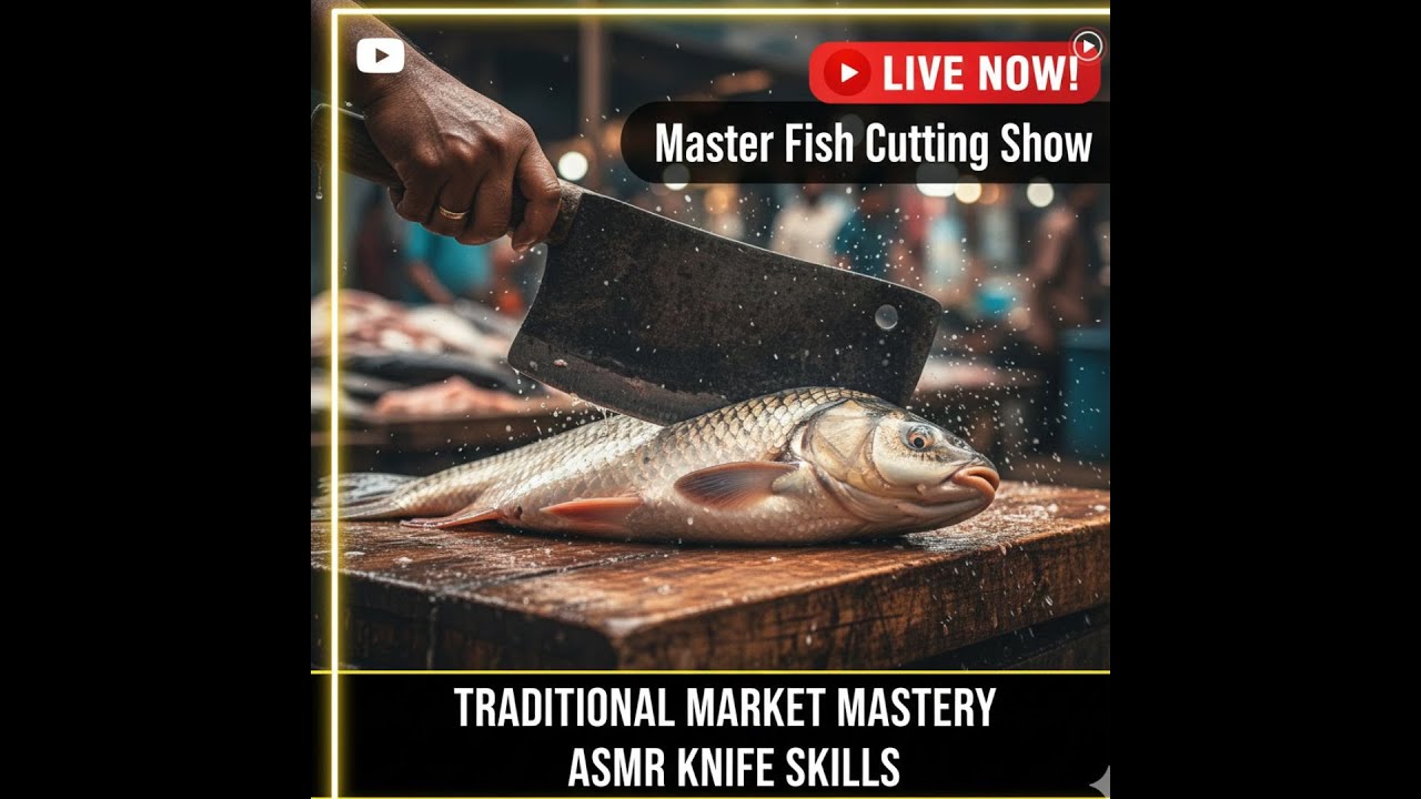 🔴 LIVE: Traditional Fish Market Cutting | Watch the Expert at Work!