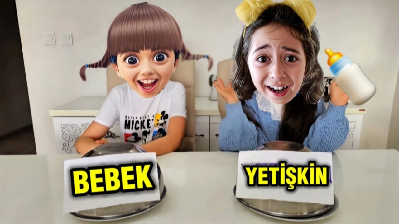 ESMA ve GICIK PELİNSU BEBEK vs YETİŞKİN YEMEK YARIŞMASI YAPTI !! ESMA AĞLADI 