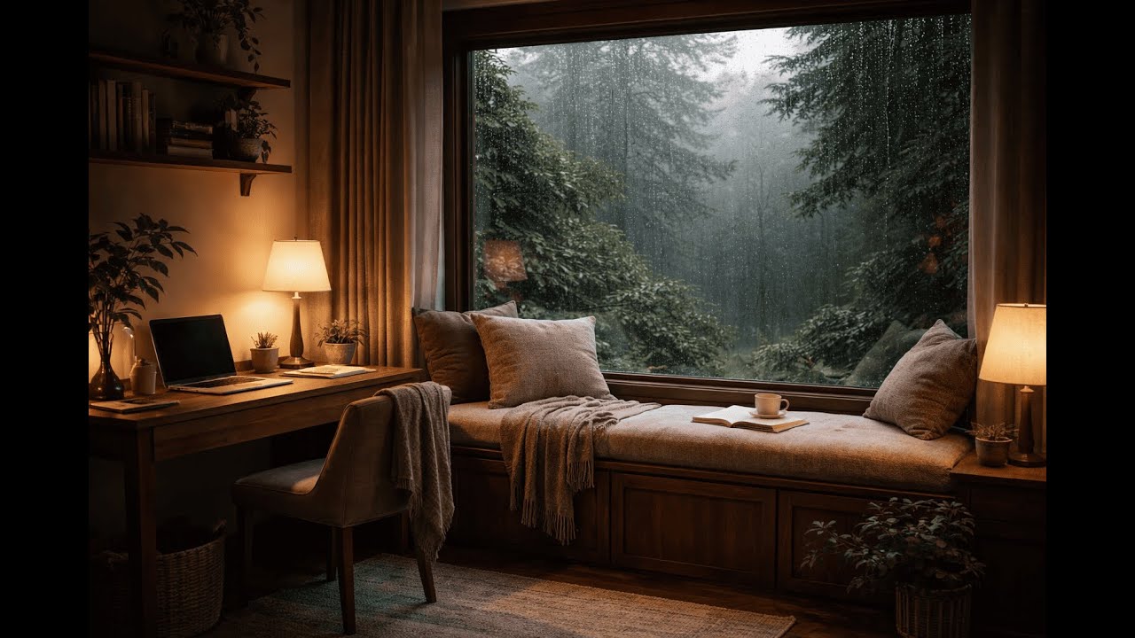 + 5 Hours for Studying | Cozy Room Stormy Rain