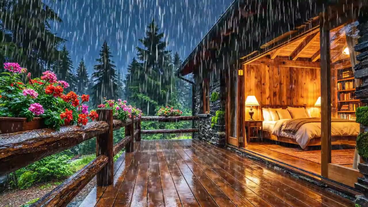 🌲 Heavy Rain on Old Appalachian Cabin | Pure Natural Rain Sounds | 3 Hours No Music