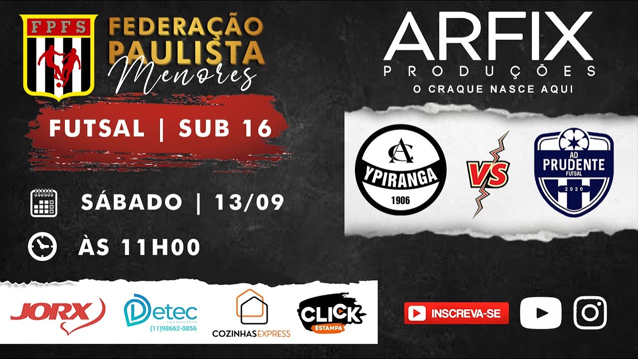 YPIRANGA x AD PRUDENTE - FUTSAL | SUB 16
