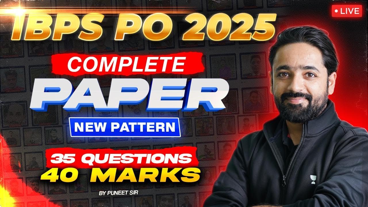 IBPS PO 2025 | Complete Reasoning Paper | New Pattern Based | 35 Questions In 40 Marks | Puneet Sir