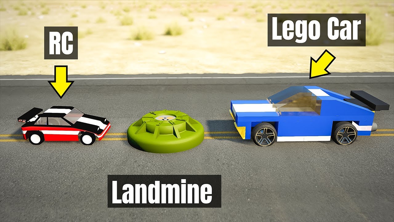 Landmine Test: RC Car vs Realistic Lego Car &ndash; BeamNG.Drive