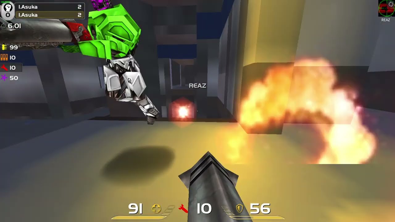 Quake Live - Asuka vs Reaz \ 13-15 - [Dual perspectives] Insane!