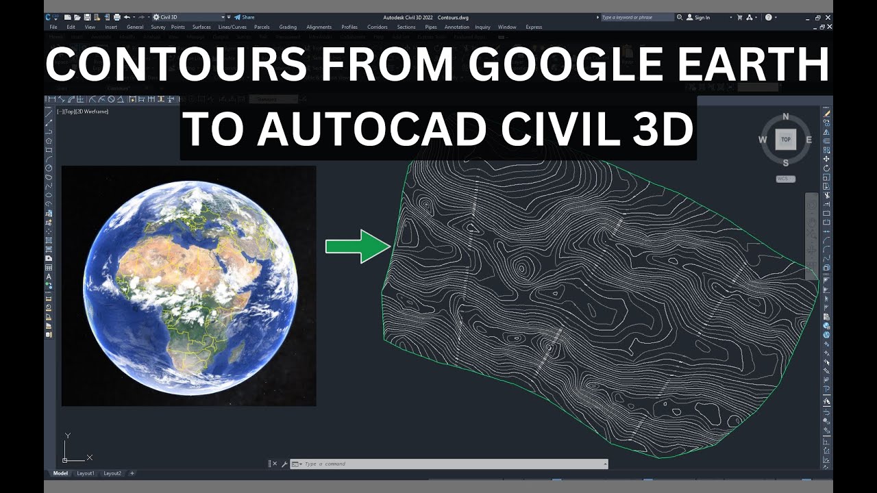 How to Create Contours from Google Earth Pro to AutoCAD Civil 3D