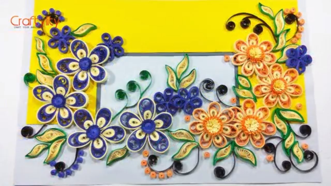 DIY 3D Malaysian Paper Quilling Flower card | How to make Quilling Flower card for Beginners