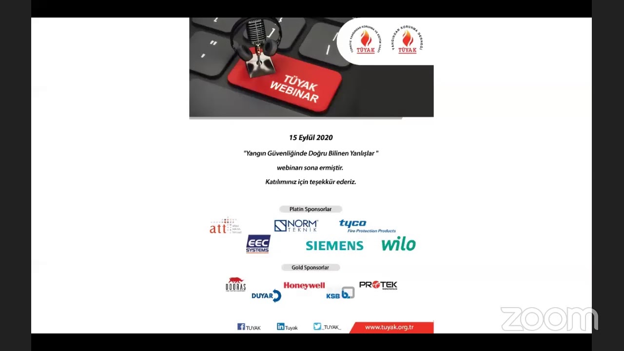 ”Yangın Güvenliğinde Doğru Bilinen Yanlışlar” Webinarı