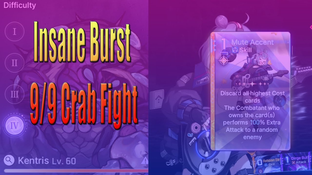 [Chaos Zero Nightmare] Max Crab Level vs Renoa Bullet Spam.