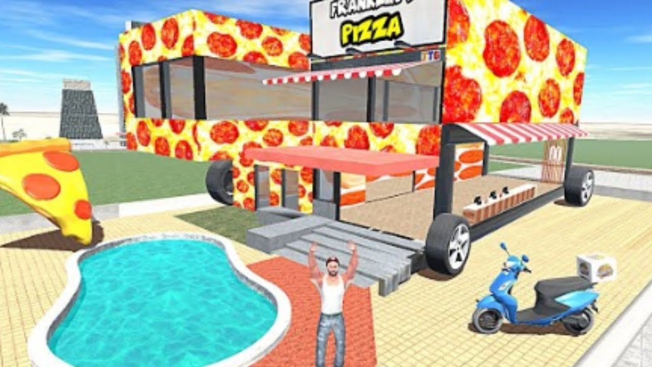 Indian Bike Driving 3D Franklin House Change Pizza Delivery House 