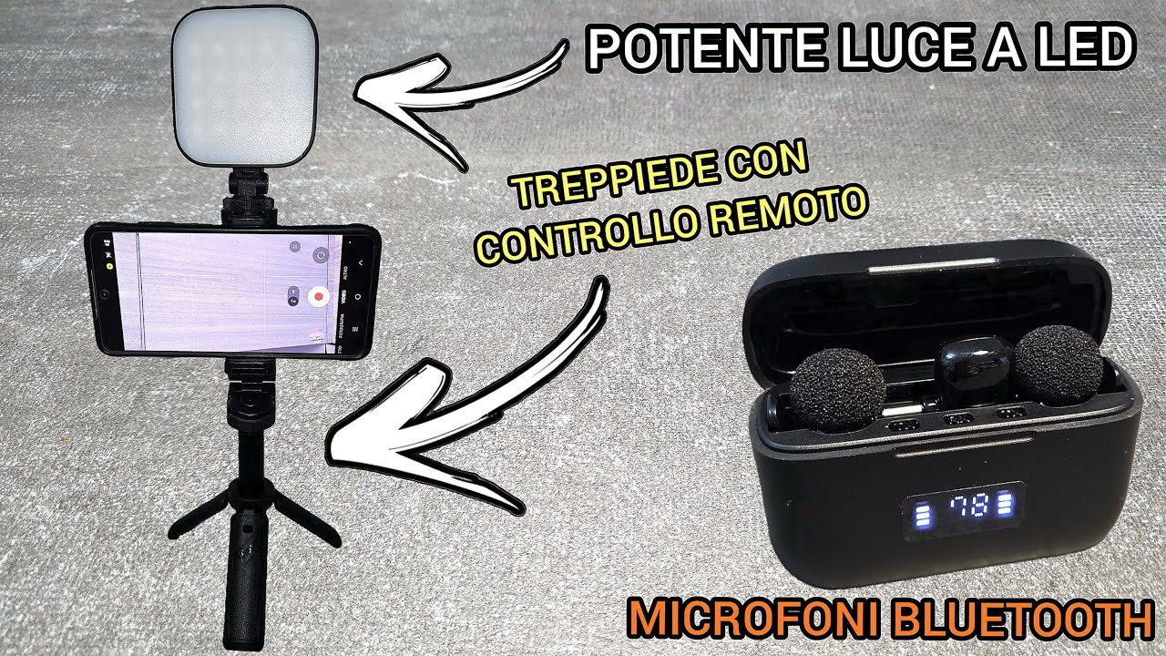 ✅Kit Completo ULANZI Content Creator e Vlogger | Trepiede JJ02 Luce a LED U60 e Microfoni Wifi A200