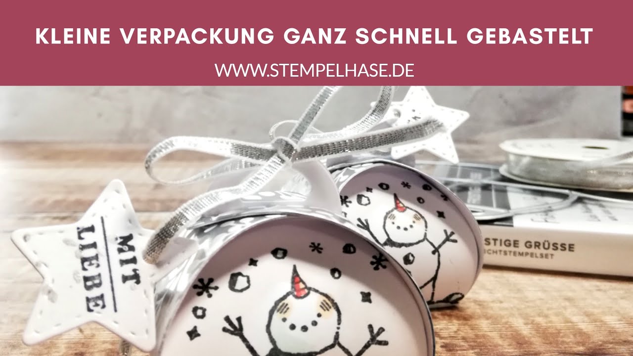 ⛄Mini Zierschachtel⛄Stampin´Up!⛄kleine Schokoladenverpackung⛄mit Stempelset Frostige Grüße⛄Weihnacht