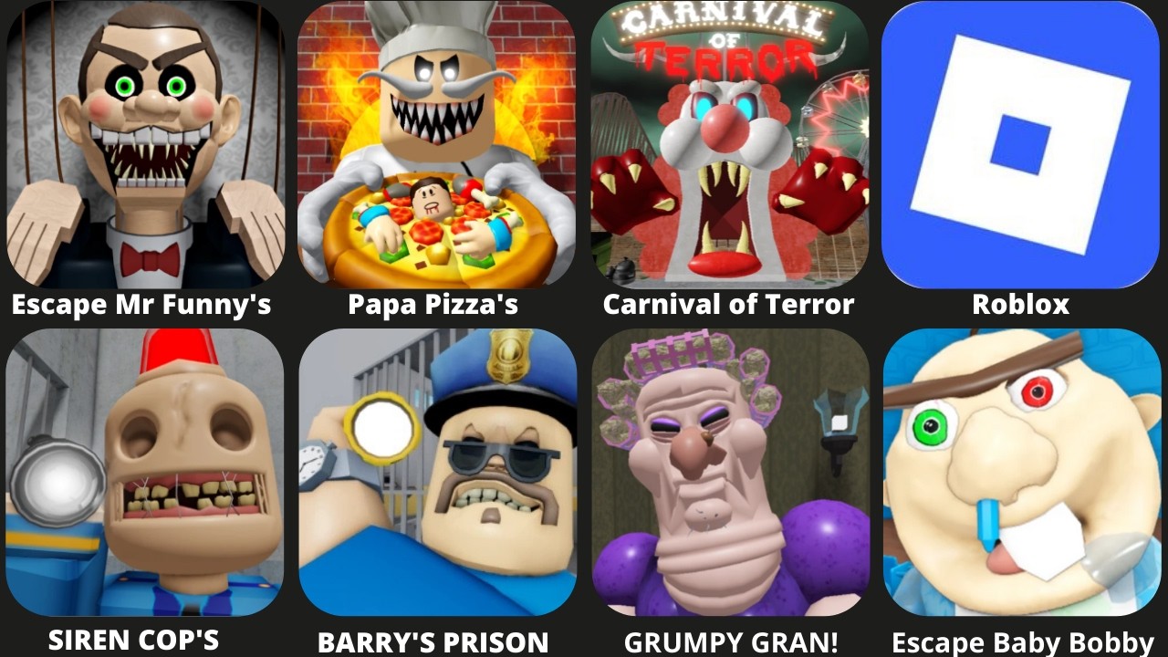Escape Mr Funny's ToyShop! (SCARY OBBY),Escape Papa Pizza's Pizzeria! (SCARY OBBY)