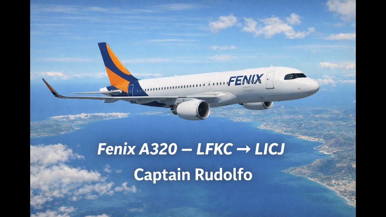 Captain Rudolfo – Flug mit dem Fenix A320 | Korsika nach Palermo | LFKC → LICJ | MSFS 2024