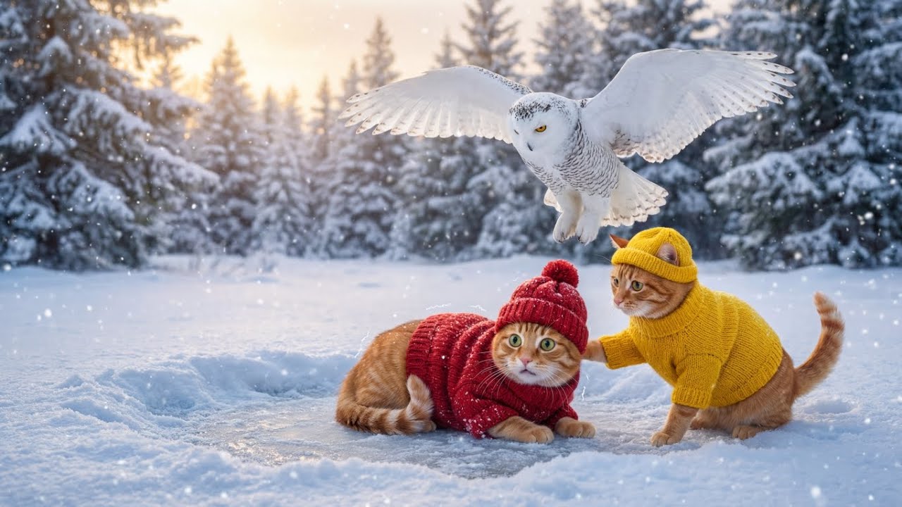 Ginger Cat Rescues Wise Owl... Then wise  Owl Saves Him! 💔