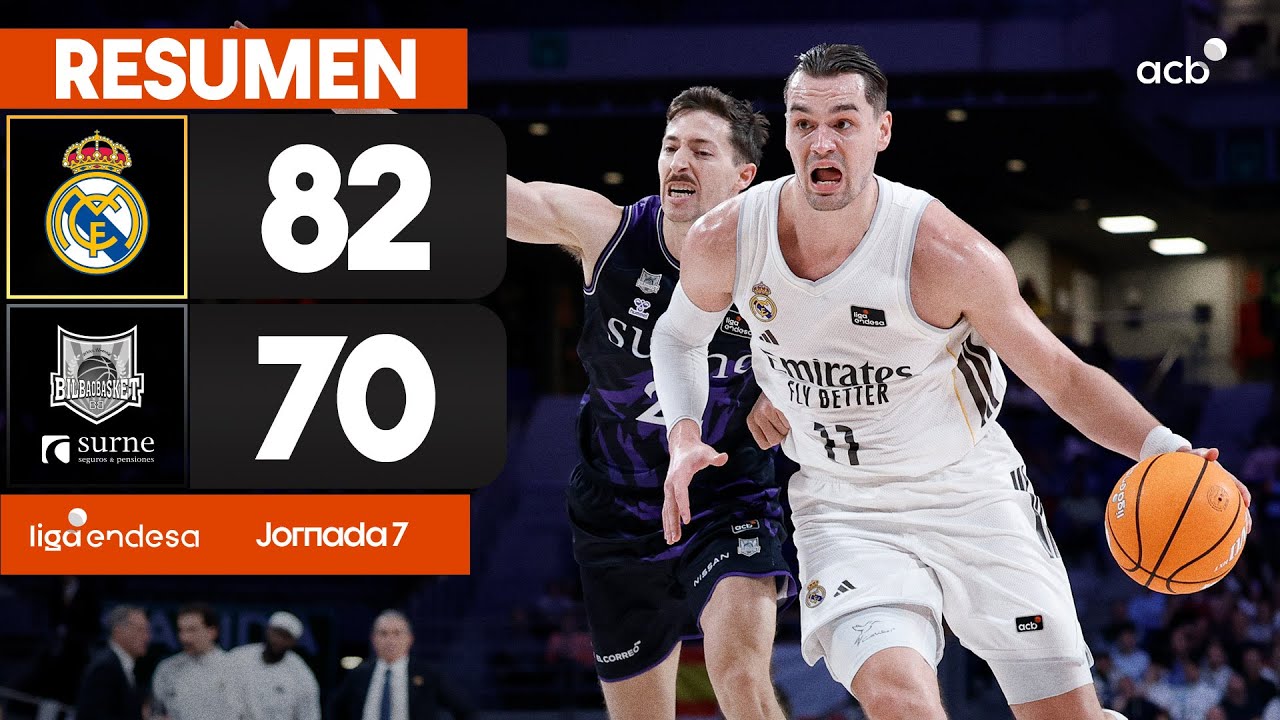 Real Madrid - Surne Bilbao Basket (82-70) RESUMEN | Liga Endesa 2025-26