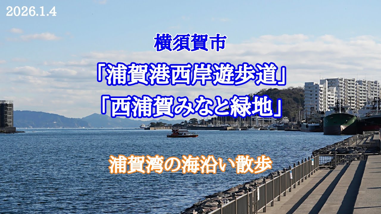 「浦賀港西岸遊歩道」「西浦賀みなと緑地」｜浦賀湾、海沿い散歩！（2026.1.4 sun 横須賀市）