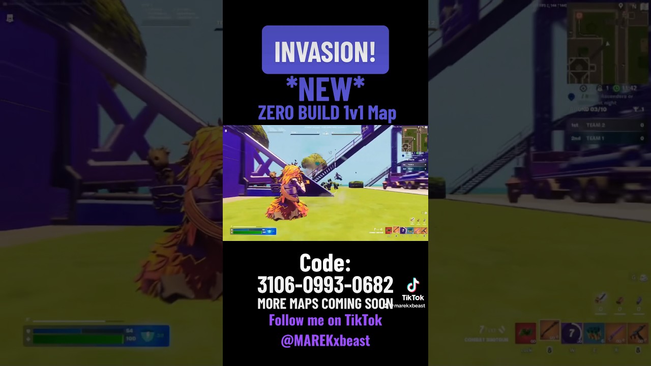 NEW ZERO BUILD 1v1 MAP! Try it with friends! #fortnite #fortnitecreative #fortnitecompetitive