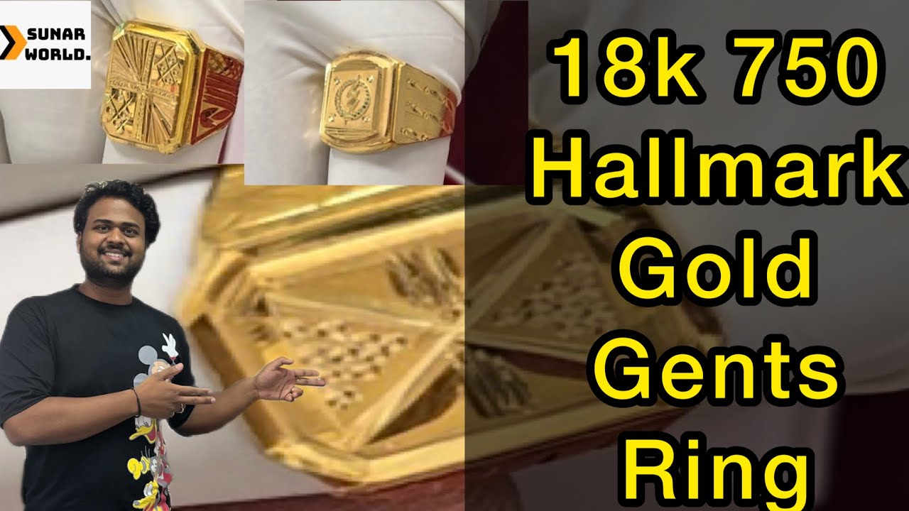 18k 750 Hallmark Gold Gents Ring|Latest Collection of Gold Gents Ring|sunar world|