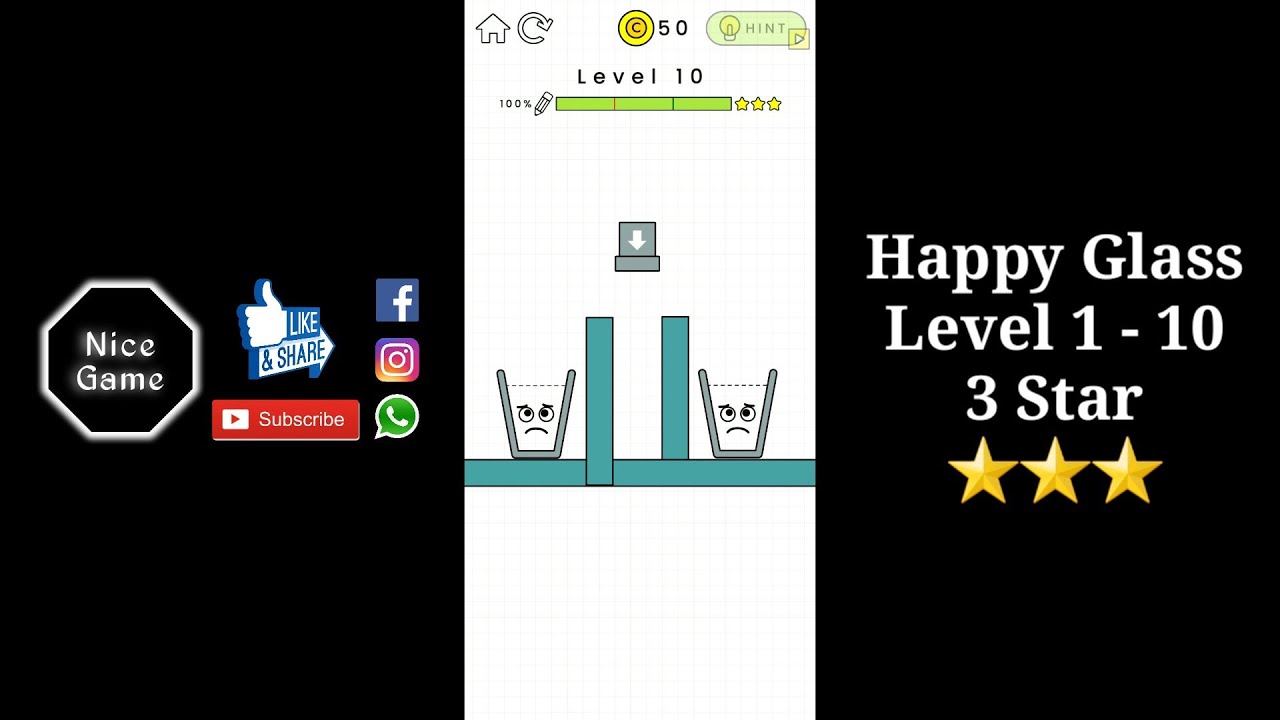 Happy Glass 3 Star Level 1 - 10