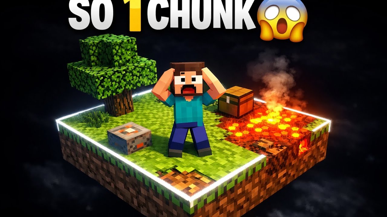 Preso em apenas 1 CHUNK no Minecraft 😱 Dá pra sobreviver?