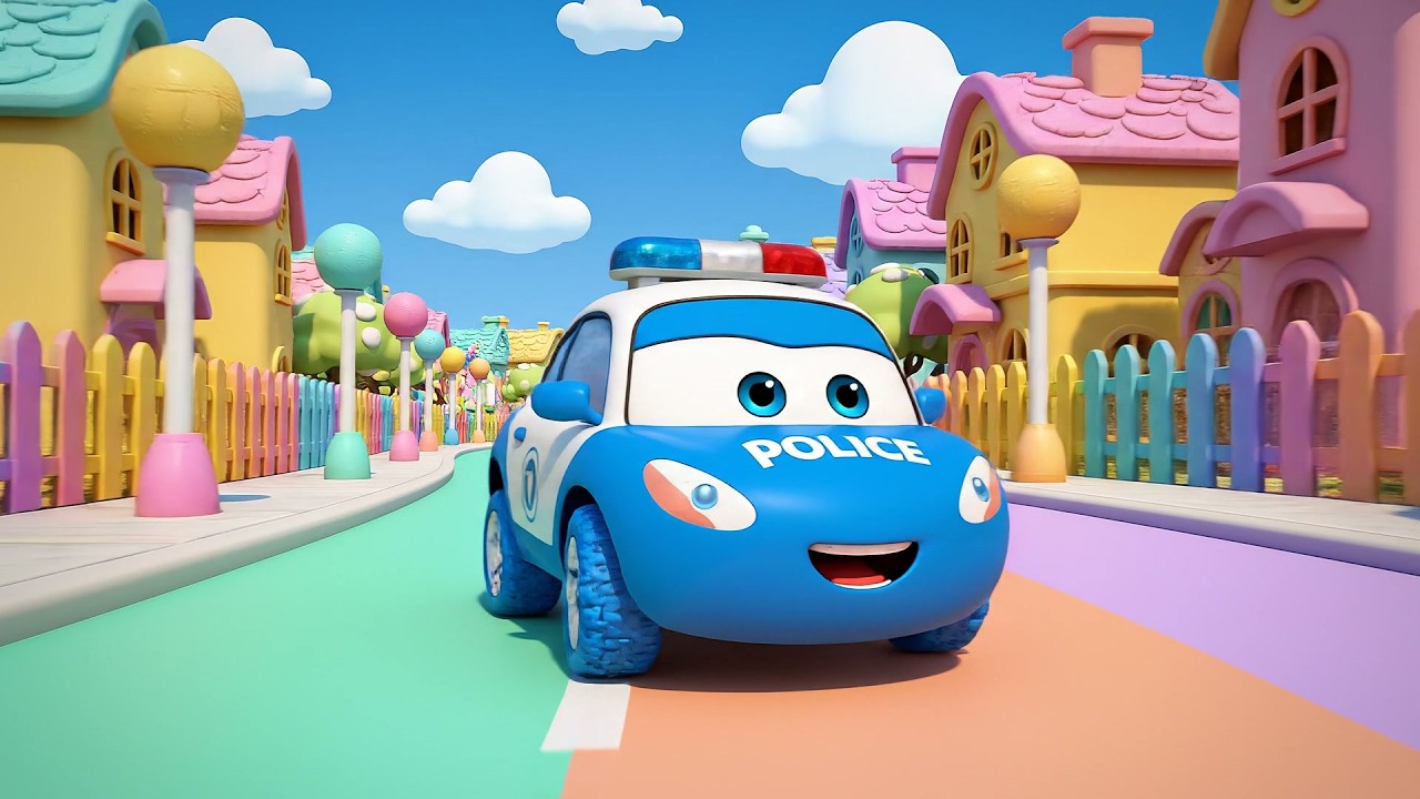 El Veloz Coche de Policía Hace Pi Pi Pi | Canciones de Vehículos y Rimas Infantiles