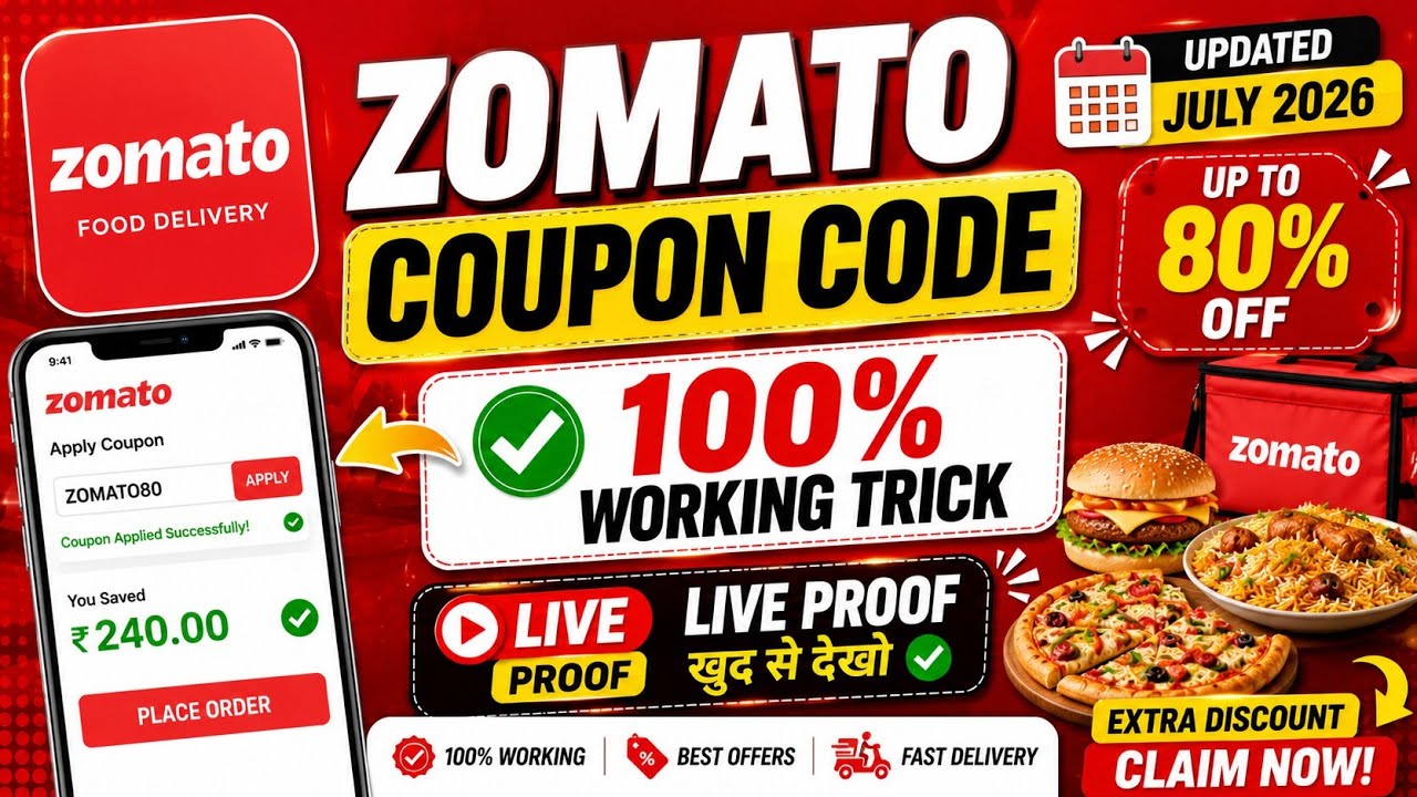 Zomato Coupon Code Today | Zomato Offer Today | Zomato Discount Code | Zomato Coupon code