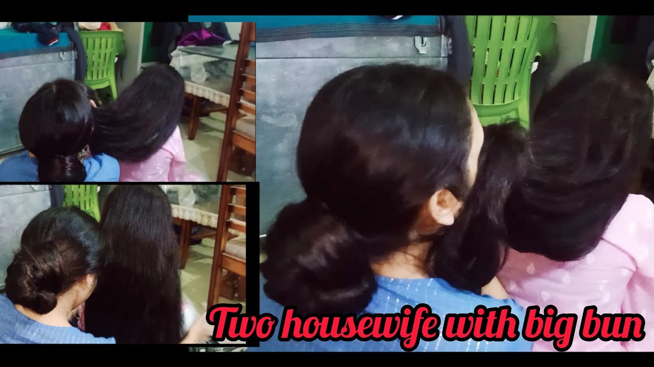 Indian long hair women big bun