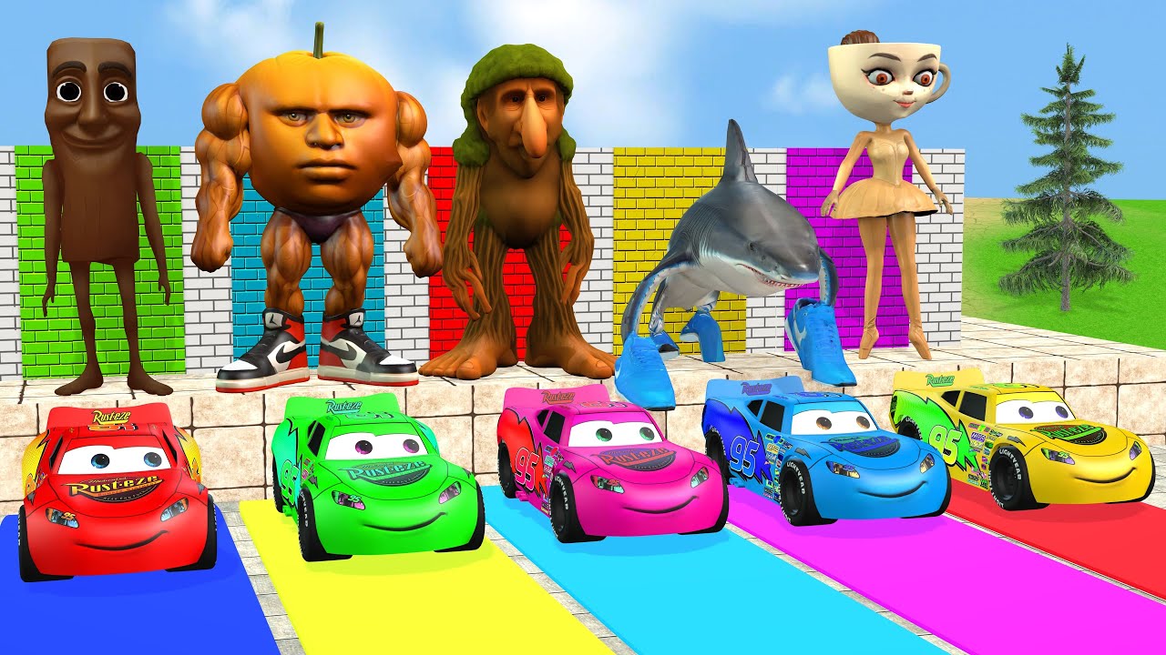 Игра «Длинная горка» с коровой, слоном, гориллой, бегемотом, тигром, 3D-игрой с животными, забавн...