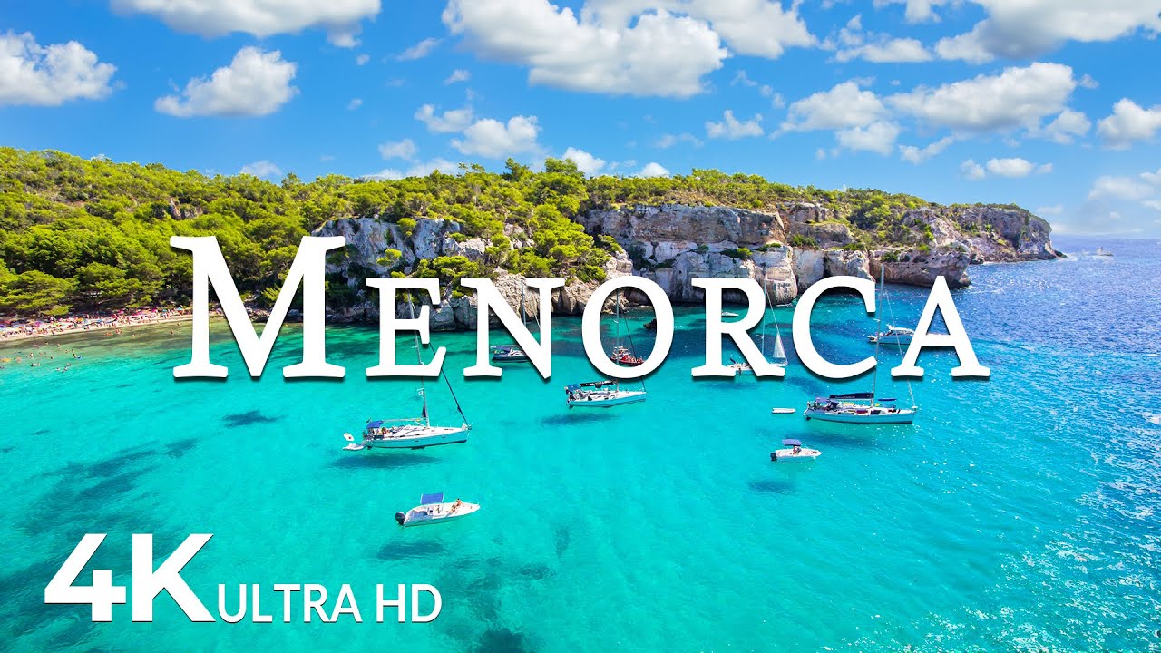 FLYING OVER MENORCA (4K UHD) - Soothing Music Along With Beautiful Nature Video - 4K Video ULTRA HD