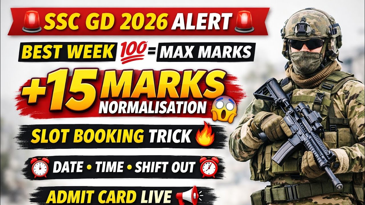 SSC GD Slot Booking 2026 Kaise Kare | City & Shift SSC GD Normalisation Marks मिलेगा 2026 Admit Card