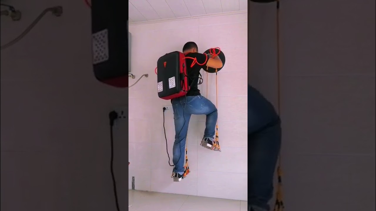 Test live suction cup climbing tool- Good tools and machinery make work easy
