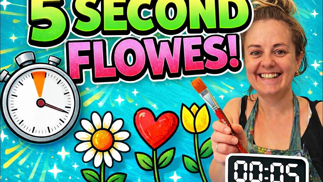 5 Second Flower Painting Trick! 🌸🎨 (So Easy!)