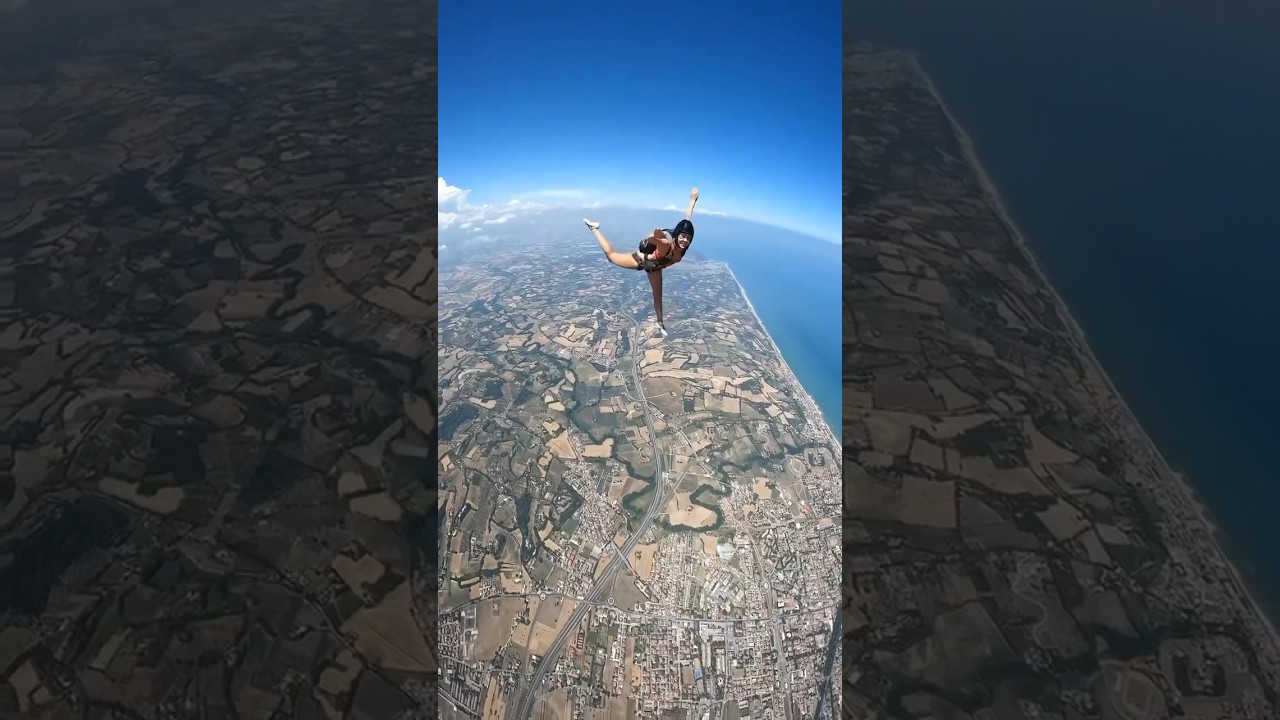 Amazing 🤩 Sexy girls fly with Parachute 🪂