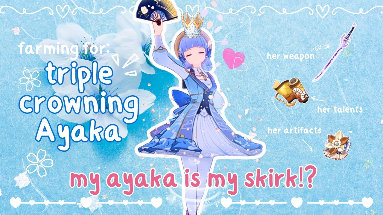 ❄️💙my Ayaka is my Skirk!?꒰ᐢ.ˬ.ᐢ꒱👑triple crowning Ayaka👑💙cozy genshin gameplay✨❘ farming for ayaka